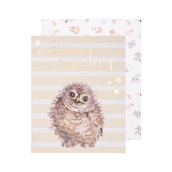 Wrendale Designs Little Wren Card - Hoot Hoot Hooray - You're Expecting - Owl