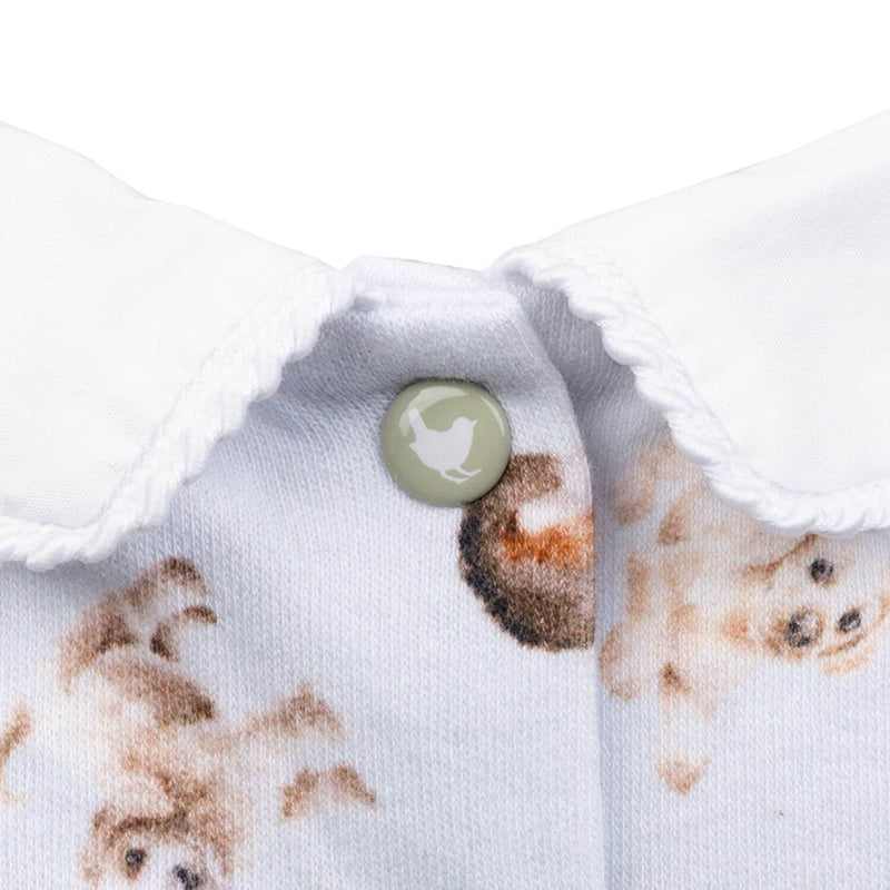 Wrendale Designs Little Wren Little Paws Printed Babygrow - 3-6 Months