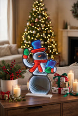 Premier 60cm LED Infinity Mirror - Waving Snowman