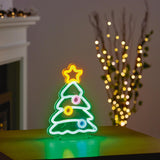 Premier 25cm LED Table Top Neon Decorative Sign - Christmas Tree