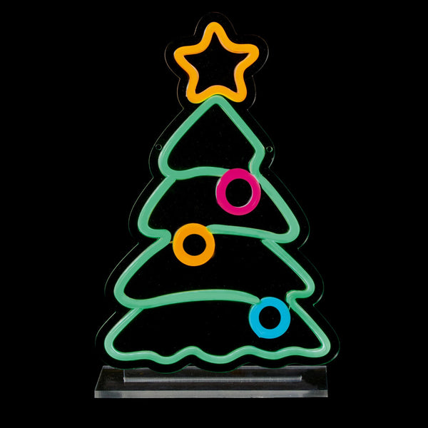 Premier 25cm LED Table Top Neon Decorative Sign - Christmas Tree