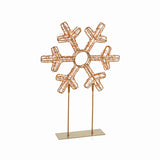 Premier 45cm 500 LED Twinkling Snowflake With Gold Frame - Red & Warm White