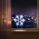 Premier Lit 45cm 720 LED Silver Table Top Snowflake With Timer - White