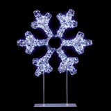 Premier Lit 45cm 720 LED Silver Table Top Snowflake With Timer - White