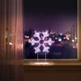 Premier Lit 45cm 720 LED White Table Top Snowflake With Timer - Rainbow