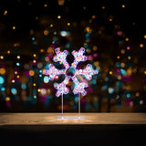 Premier Lit 45cm 720 LED White Table Top Snowflake With Timer - Rainbow
