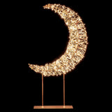 Premier 45cm 500 LED Twinkling Crescent Moon With Rose Gold Frame - Warm White