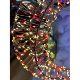 Premier 45cm 500 LED Twinkling Crescent Moon With Gold Frame - Red & Warm White