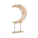 Premier 45cm 500 LED Twinkling Crescent Moon With Gold Frame - Red & Warm White