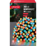 Premier Christmas Berry Brights 9 Metre 360 LED Lights - Multi-Coloured