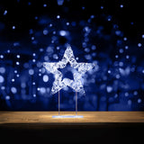 Premier Lit 45cm 720 LED Silver Table Top Star With Timer - White