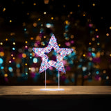 Premier Lit 45cm 720 LED White Table Top Star With Timer - Rainbow