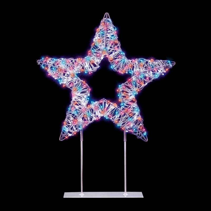 Premier Lit 45cm 720 LED White Table Top Star With Timer - Rainbow