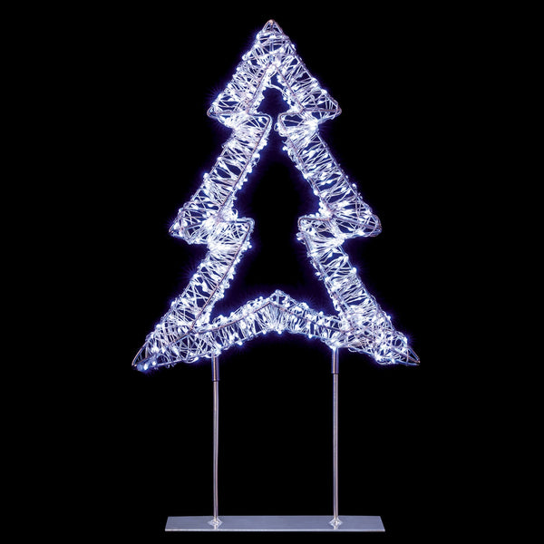 Premier Lit 45cm 720 LED Silver Table Top Christmas Tree With Timer - White