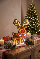 Premier 40cm LED Infinity Mirror - Rudolph With Scarf