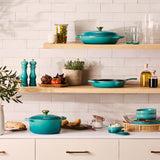 Le Creuset Signature Cast Iron 26cm Round Casserole - Bleu Riviera