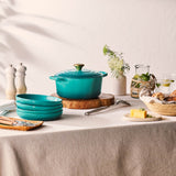Le Creuset Signature Cast Iron 22cm Round Casserole - Bleu Riviera