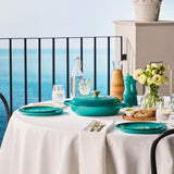 Le Creuset Signature Cast Iron 27cm Oval Casserole - Bleu Riviera