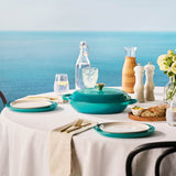 Le Creuset Signature Cast Iron 30cm Round Shallow Casserole - Bleu Riviera