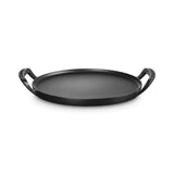 Le Creuset Cast Iron BBQ Outdoor 35cm Round Pizza Pan - Satin Black