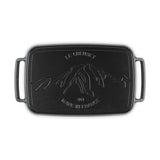 Le Creuset Cast Iron BBQ Outdoor 40cm Rectangular Griddle - Satin Black