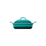 Le Creuset Heritage Stoneware 23cm Square Dish with Lid - Bleu Riviera