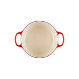 Le Creuset L'Etoile Christmas 24cm Round Cast Iron Casserole - Cerise