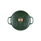 Le Creuset L'Etoile Christmas 24cm Round Cast Iron Casserole - Foret