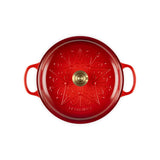 Le Creuset L'Etoile Christmas 30cm Round Shallow Cast Iron Casserole - Cerise