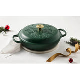 Le Creuset L'Etoile Christmas 30cm Round Shallow Cast Iron Casserole - Foret