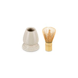 Le Creuset Serenity Collection Bamboo Matcha Whisk & Stoneware Stand - Brioche