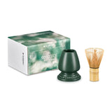 Le Creuset Serenity Collection Bamboo Matcha Whisk & Stoneware Stand - Foret