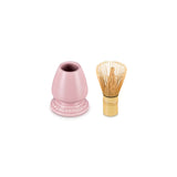 Le Creuset Serenity Collection Bamboo Matcha Whisk & Stoneware Stand - Sugar Pink