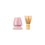 Le Creuset Serenity Collection Bamboo Matcha Whisk & Stoneware Stand - Sugar Pink