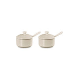 Le Creuset Serenity Collection Set of 2 Stoneware Condiment Pots with Spoons - Brioche