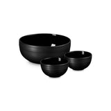 Le Creuset Serenity Collection Set of 3 Stoneware Serving & Rice Bowls - Satin Black
