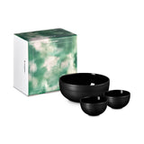 Le Creuset Serenity Collection Set of 3 Stoneware Serving & Rice Bowls - Satin Black