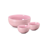 Le Creuset Serenity Collection Set of 3 Stoneware Serving & Rice Bowls - Sugar Pink