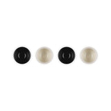 Le Creuset Serenity Collection Set of 4 Stoneware Footless Egg Cups - Satin Black & Brioche