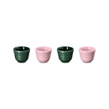 Le Creuset Serenity Collection Set of 4 Stoneware Footless Egg Cups - Foret & Sugar Pink