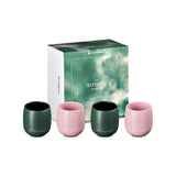 Le Creuset Serenity Collection Set of 4 Stoneware Tumblers - Foret & Sugar Pink