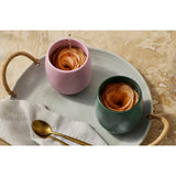 Le Creuset Serenity Collection Set of 4 Stoneware Tumblers - Foret & Sugar Pink