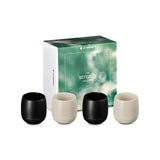 Le Creuset Serenity Collection Set of 4 Stoneware Tumblers - Satin Black & Brioche