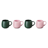 Le Creuset Serenity Collection Stoneware Set 0f 4 320ml Coupe Mugs - Foret & Sugar Pink