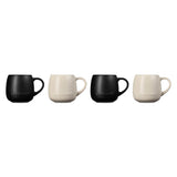 Le Creuset Serenity Collection Stoneware Set 0f 4 320ml Coupe Mugs - Satin Black & Brioche