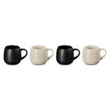 Le Creuset Serenity Collection Stoneware Set 0f 4 320ml Coupe Mugs - Satin Black & Brioche