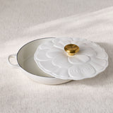 Le Creuset Signature Cast Iron 26cm Petal Shallow Casserole - Cotton