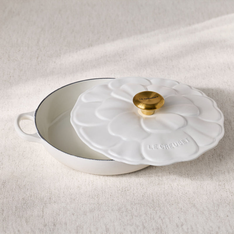 Le Creuset Signature Cast Iron 26cm Petal Shallow Casserole - Cotton