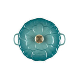 Le Creuset Signature Cast Iron Petal 26cm Round Shallow Casserole - Bleu Riviera