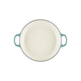 Le Creuset Signature Cast Iron Petal 26cm Round Shallow Casserole - Bleu Riviera